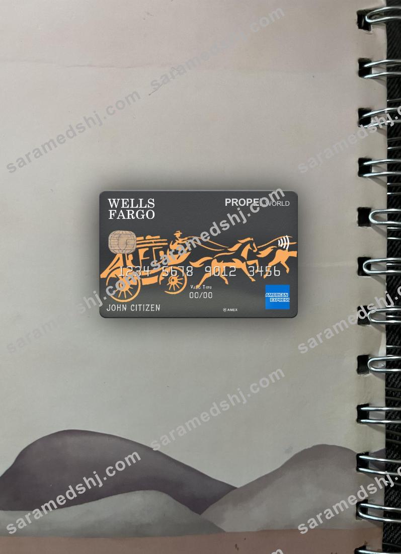 USA Wells Fargo bank AMEX Card photolook front